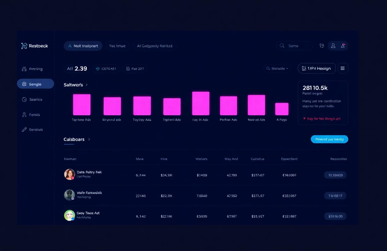 Top performing ads ranked dashboard